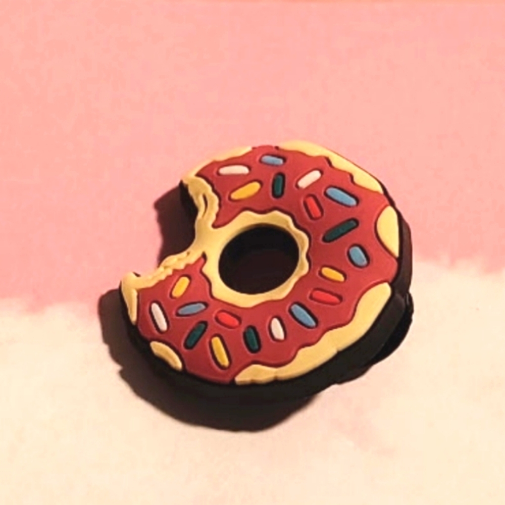 3/$10 Strawberry Donut Croc Charm ✨ Bitten Sweet Treat Food Accent